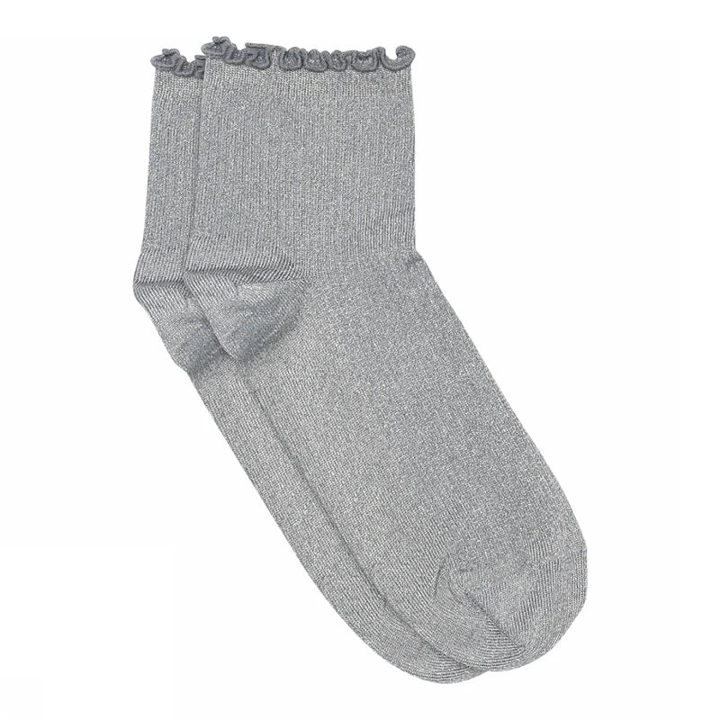 Lis Korte Glitter Sokken - stone blue