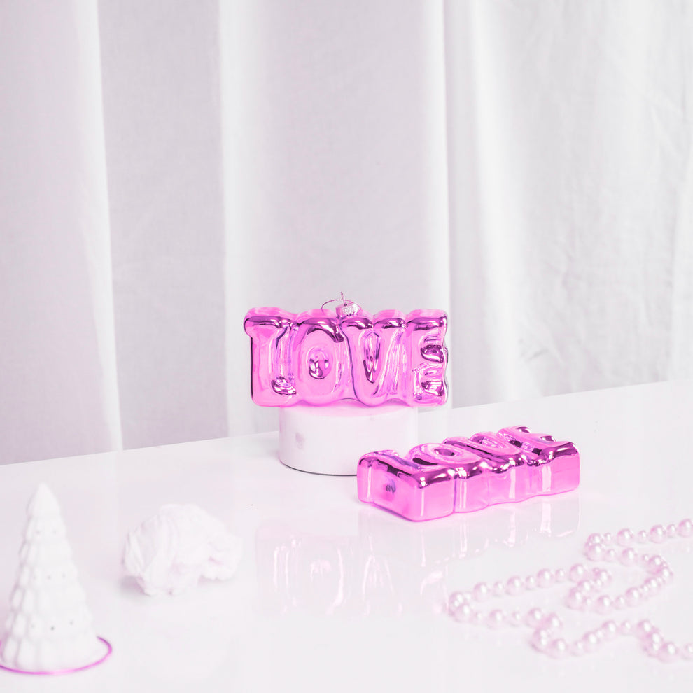 Kersthanger LOVE - roze