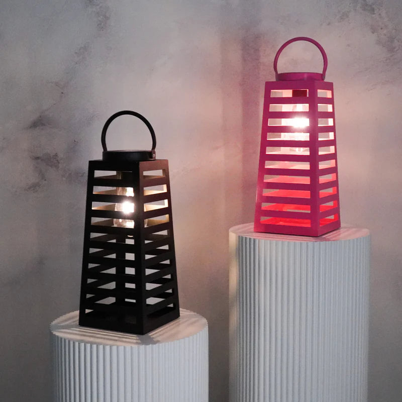 Lamp- Lantaarn/ Windlicht Solar - Roze