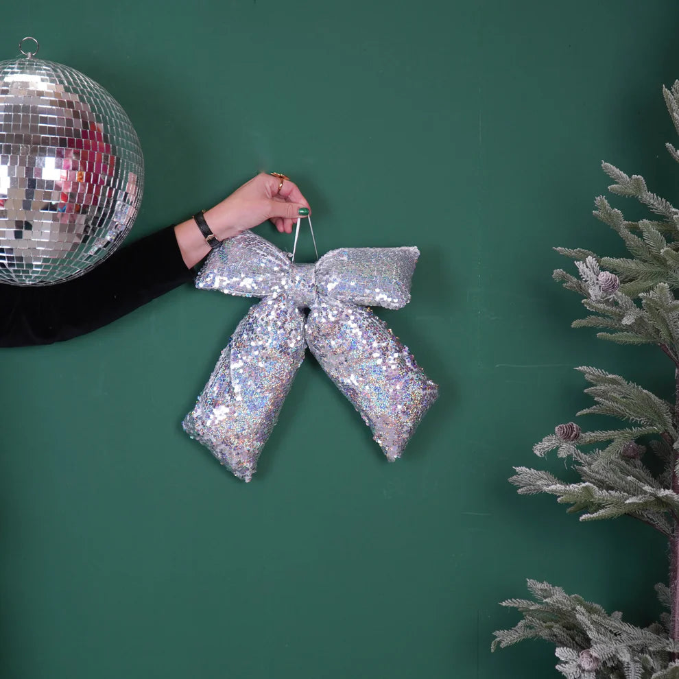 Kerstdecoratie Strik - zilver