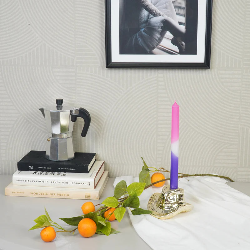 Kandelaar Cowboyhoed Goud- 13,5x11x7 cm