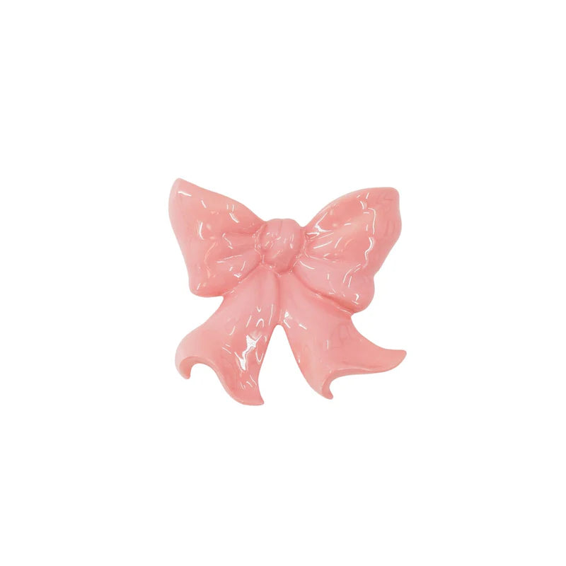 Vaas- Muurvaas Strik- Keramiek- Roze- 19x18,5x5,5 cm