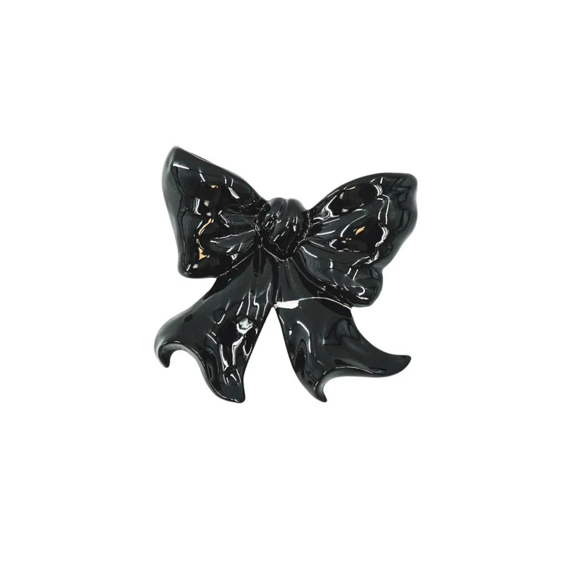 Vaas- Muurvaas Strik- Keramiek-Zwart- 19x18,5x5,5 cm