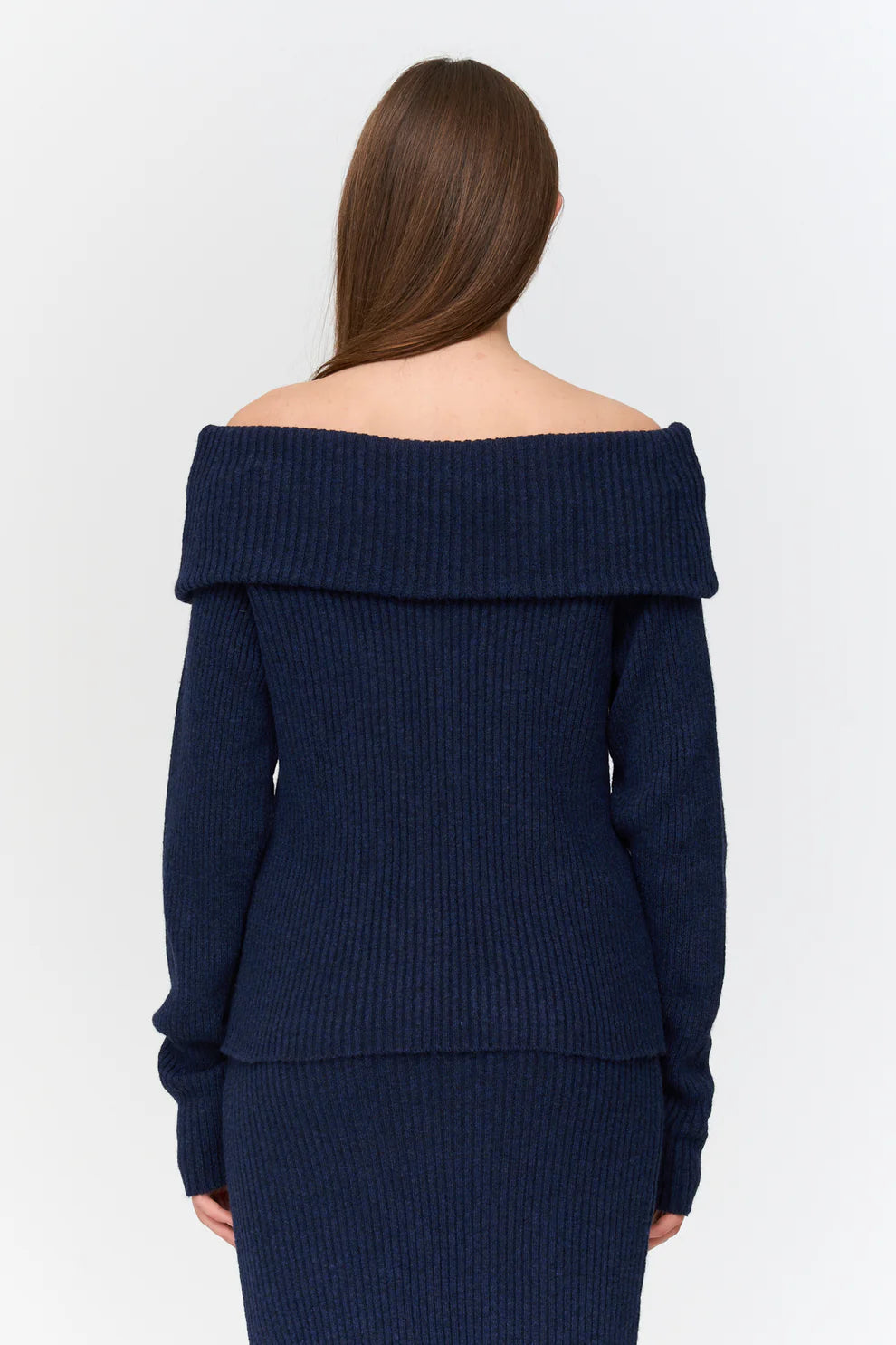 24C Off-shoulder Trui - blauw