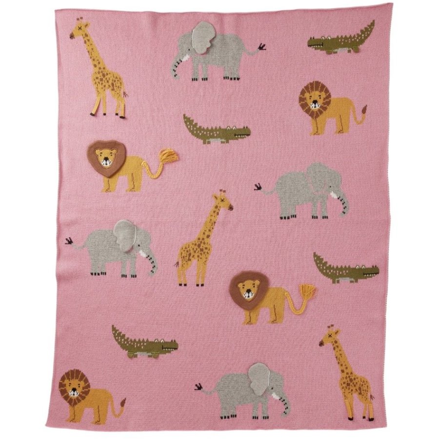 Rice Knitted Baby Deken - roze