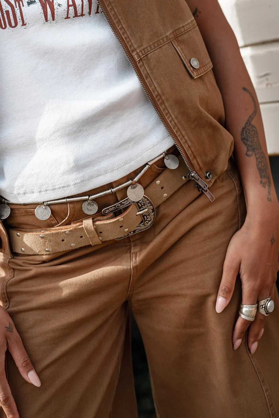 Ava Belt/Necklace Short - brown