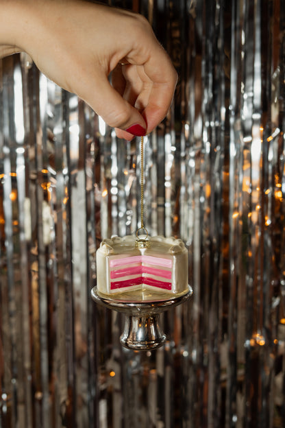 Kerstornament Gender reveal taart - roze