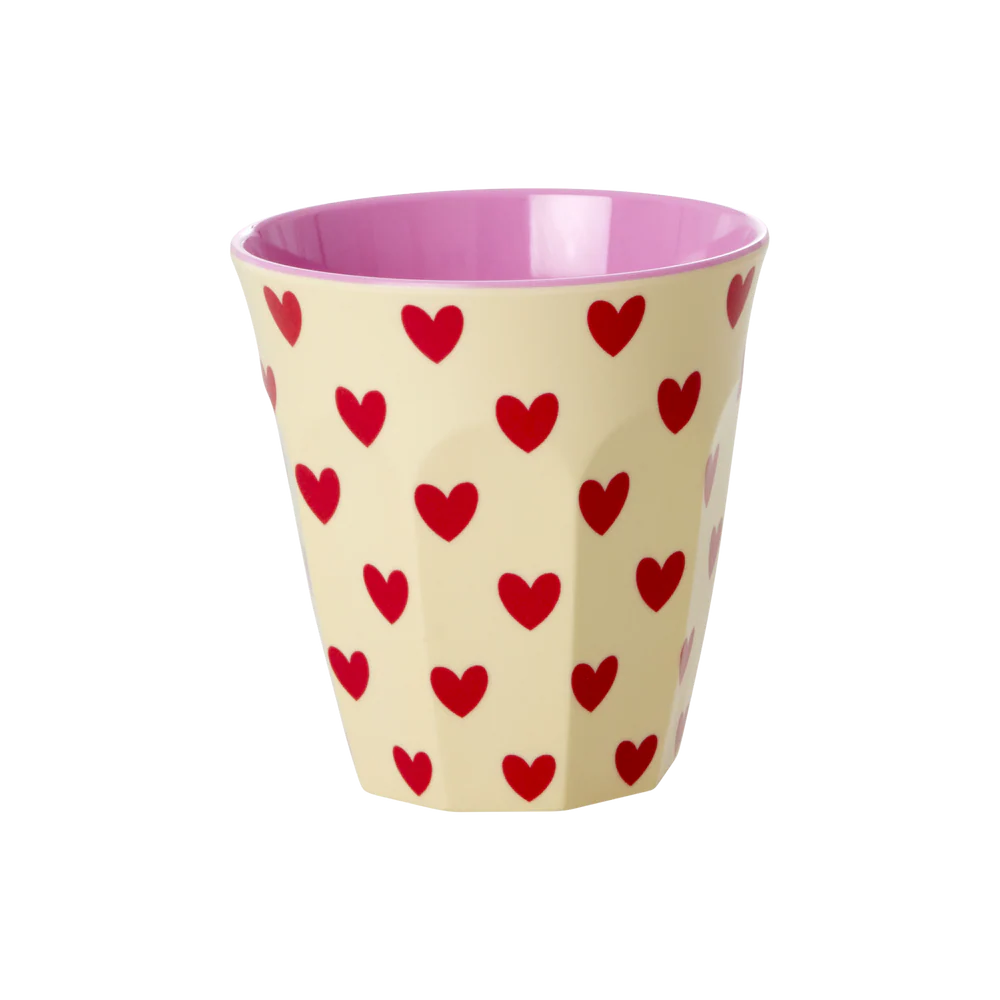 Rice Beker M - Crème - Darling Hearts Print