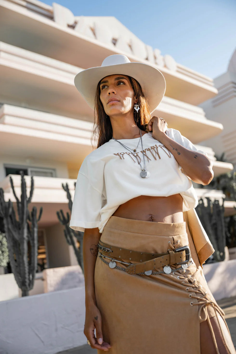 Skye Fringe Tshirt - off white