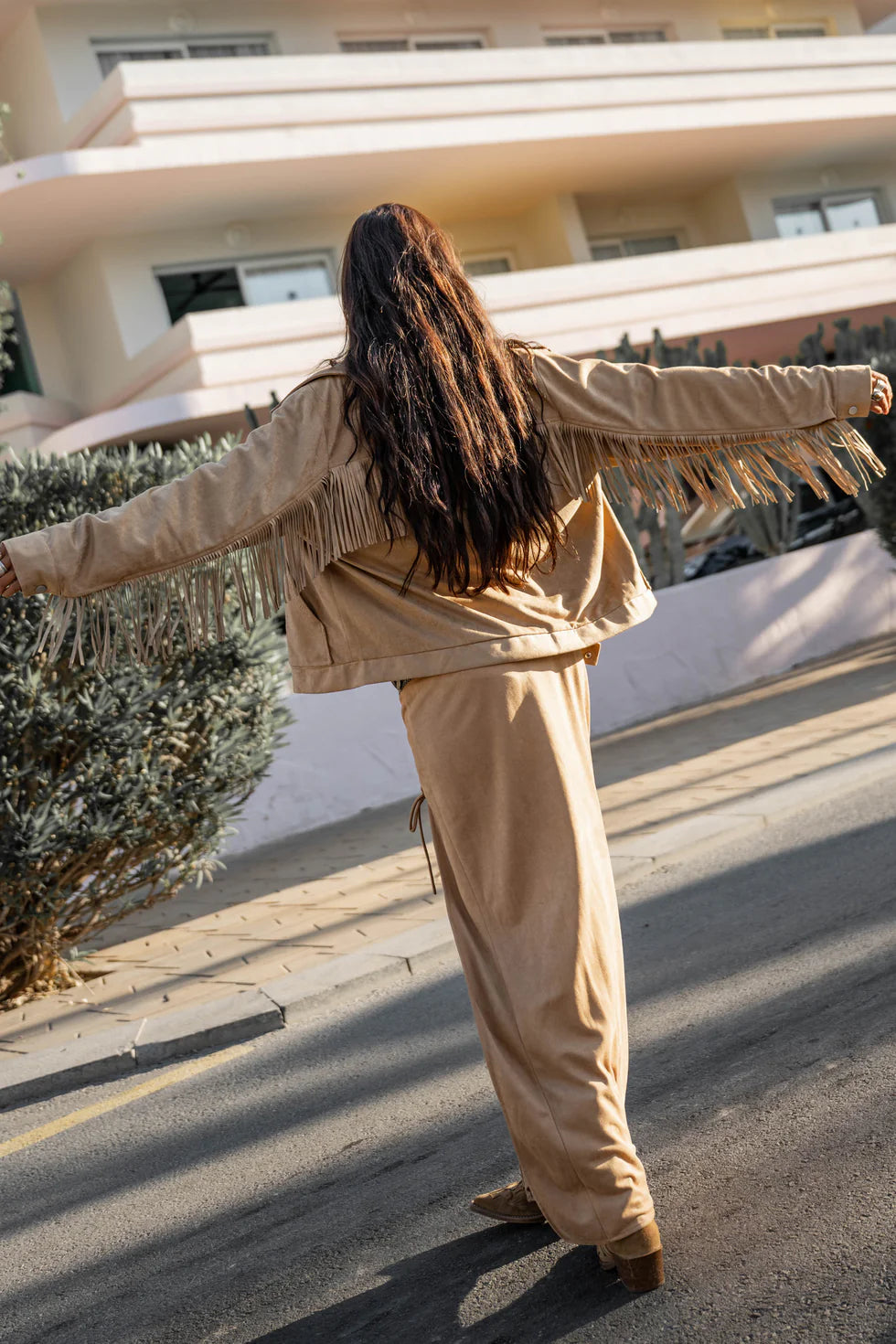 Kriss Fringe Jacket - camel