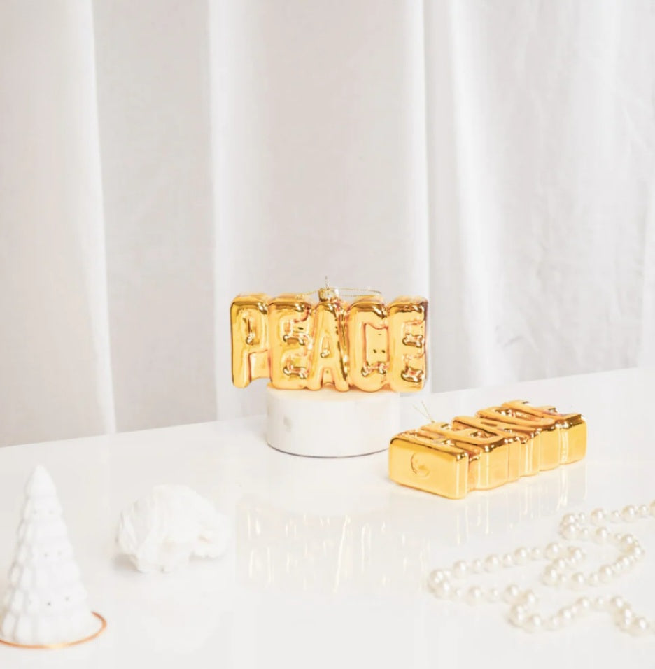 Kersthanger PEACE - goud