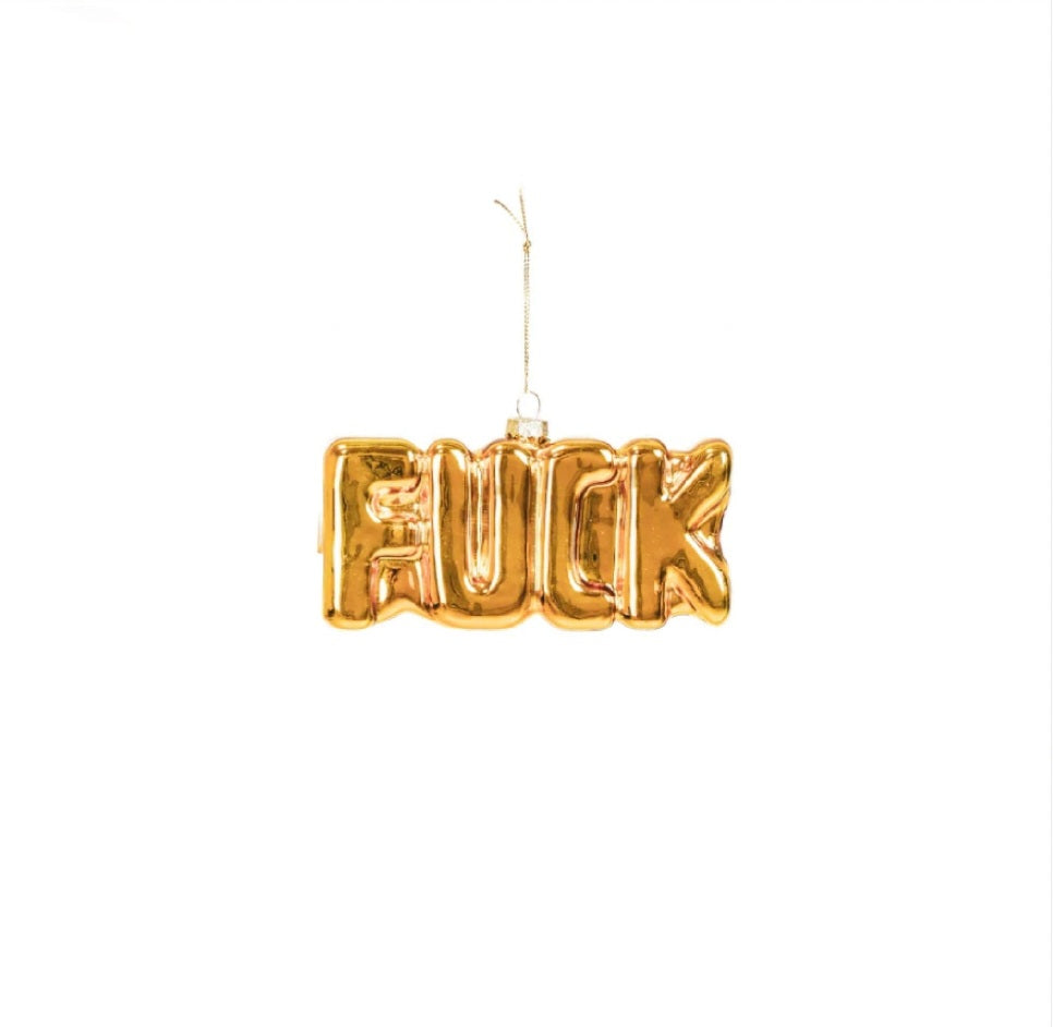 Kersthanger FUCK - goud