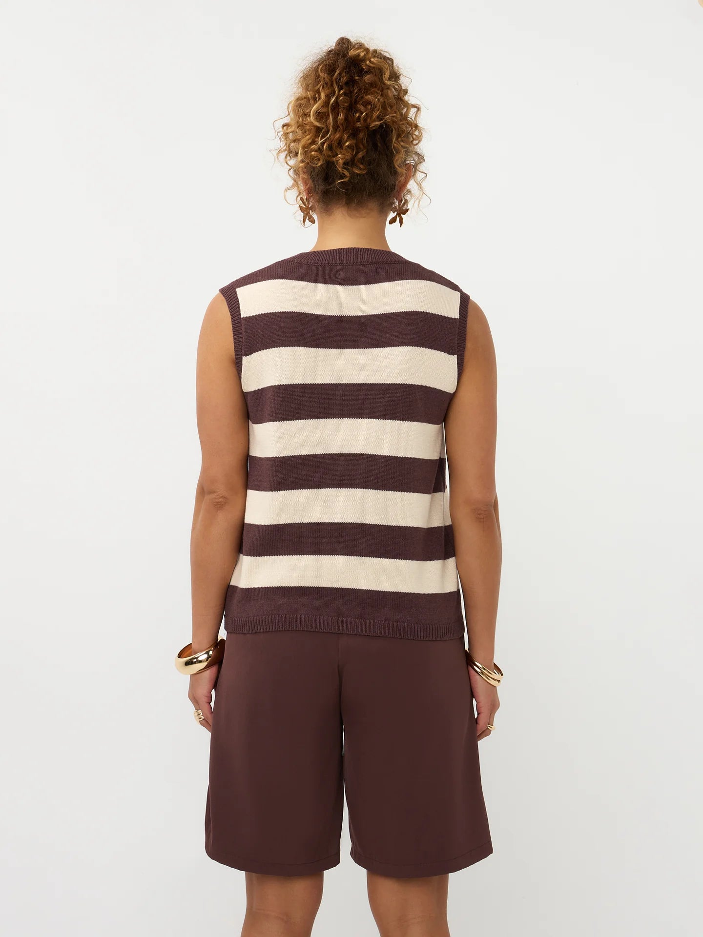 Knitted Top Judith - brown/ecru