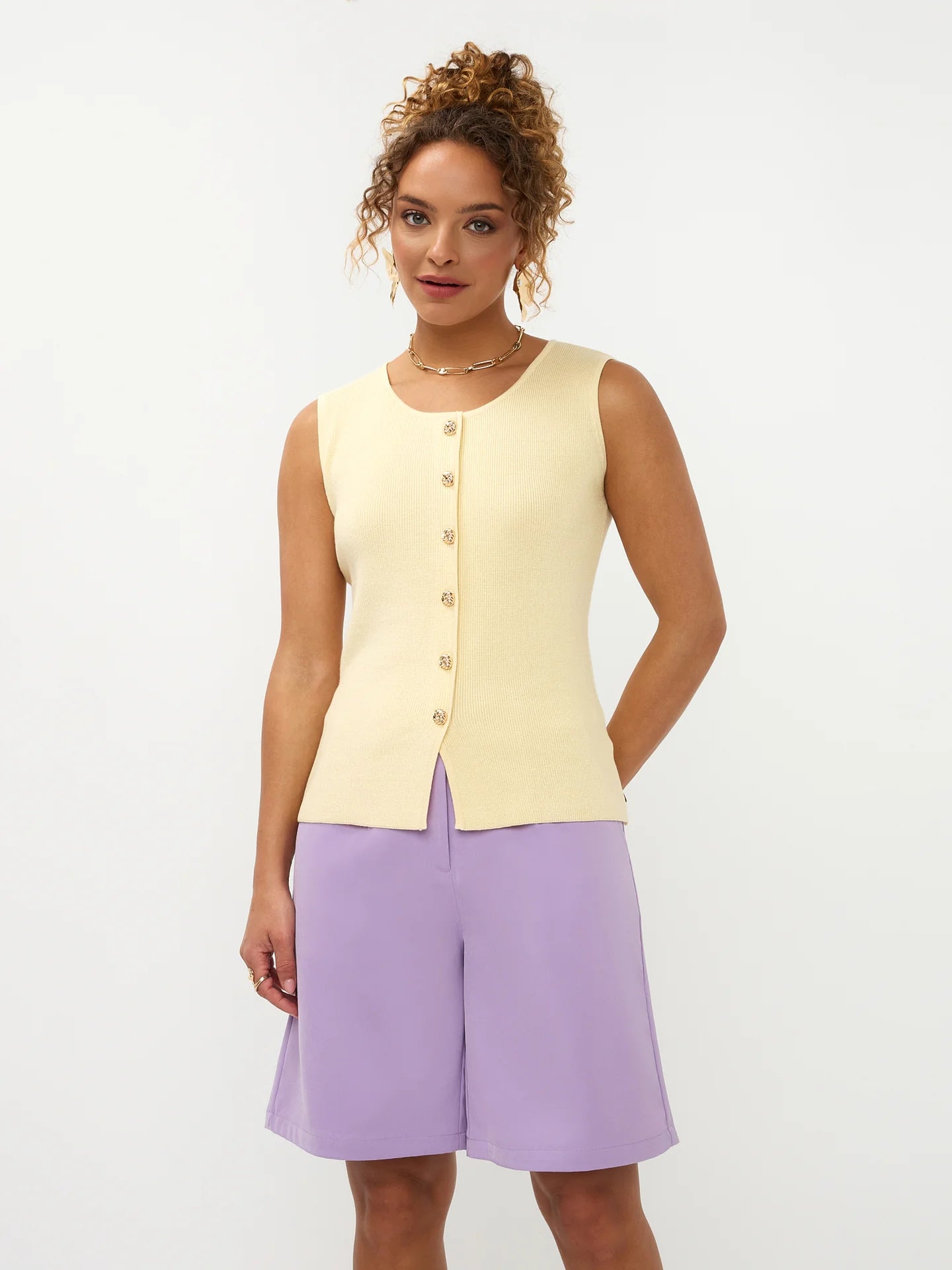 Knitted Top Saar - soft yellow