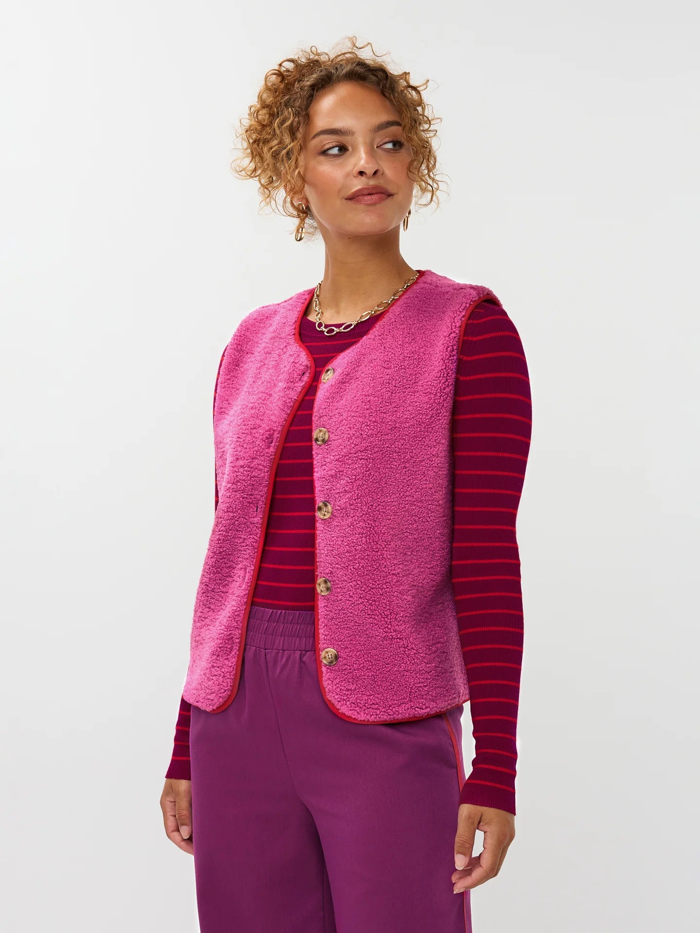 Ydence Knitted Top Devina - fuchsia purple