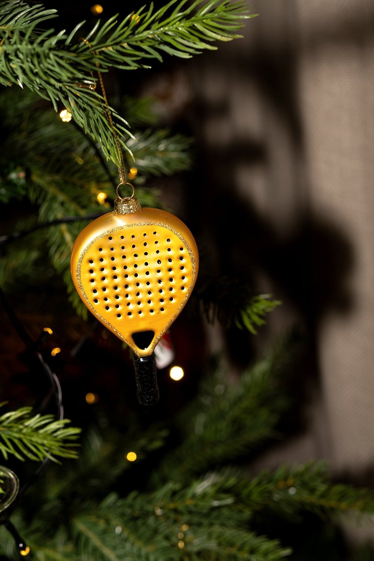 Kerstornament Padelracket - goud