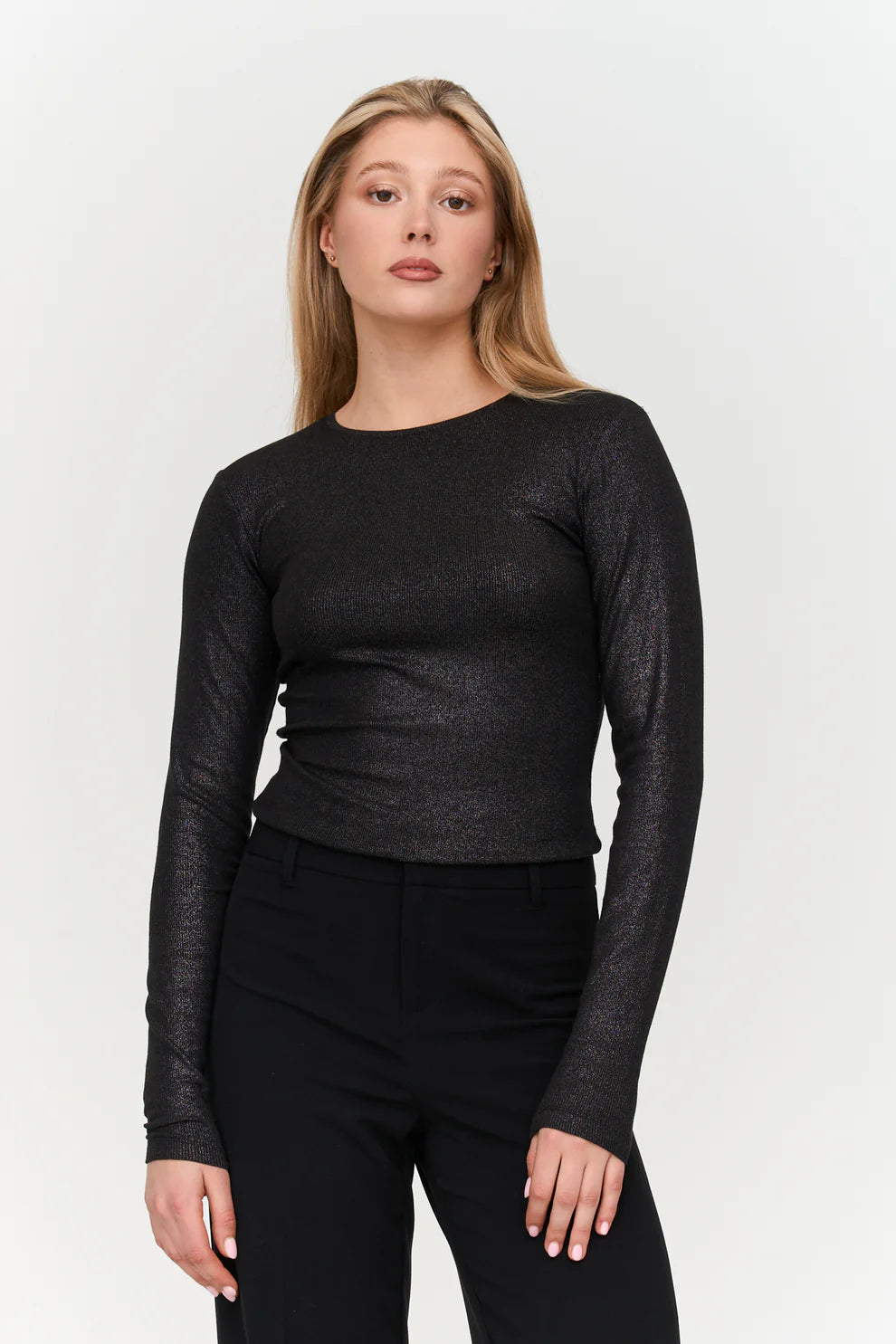 24C Shirt Met Glitter - zwart