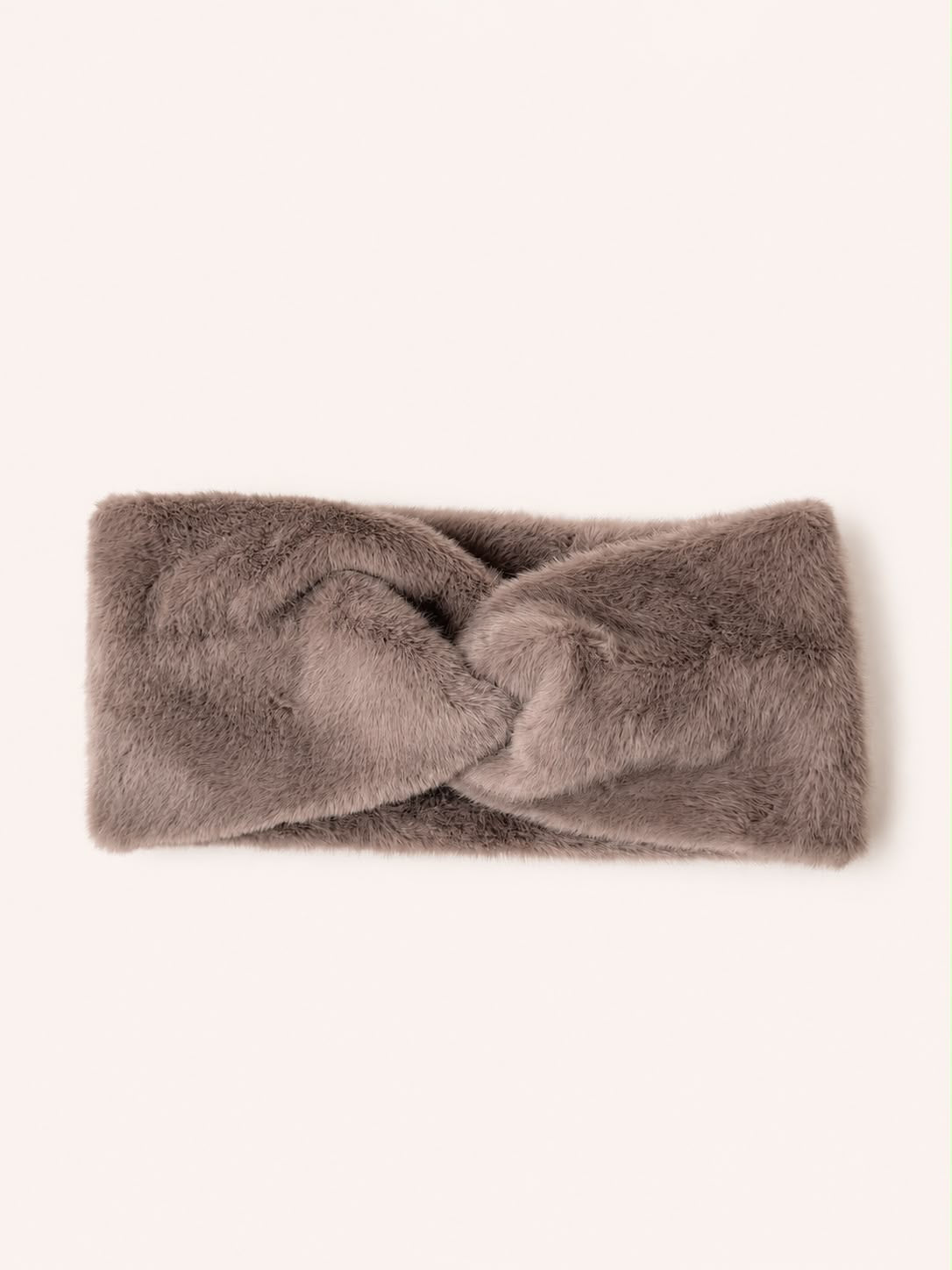 Fluffy Twist Headband - taupe