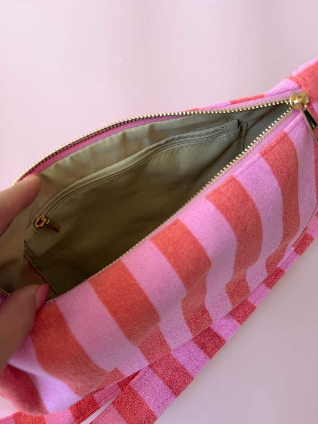 Half Moon Stripe Bag - rood