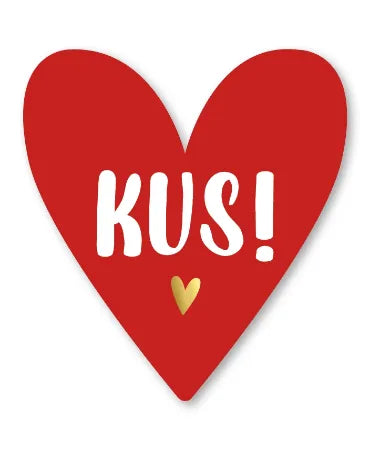 Wenskaarten – Kus (Hartvorm)