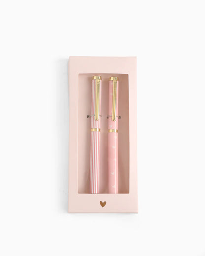 Pennenset | Pink Stripes &amp; Hearts