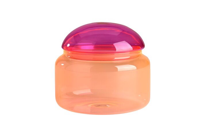 Glazen Pot - roze/oranje
