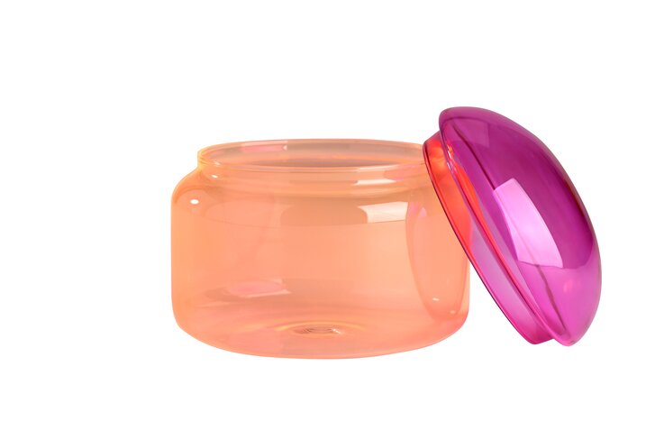 Glazen Pot - roze/oranje