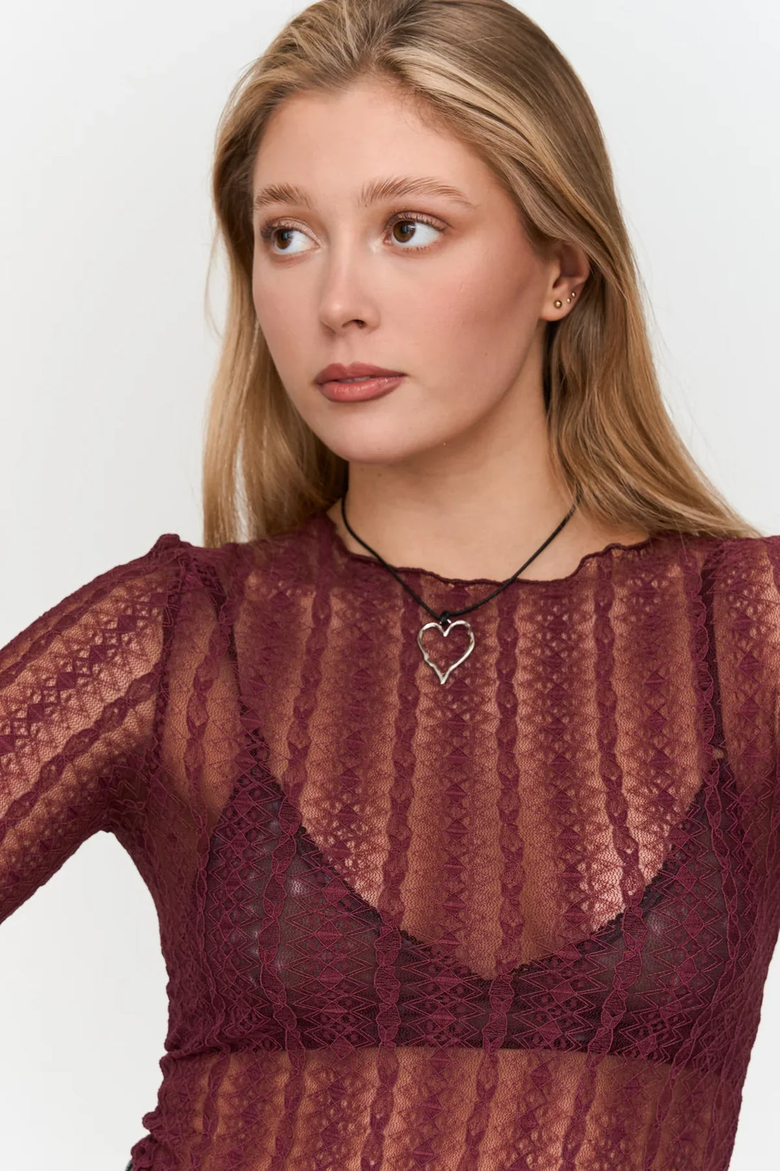 24C Lace Top - bordeaux