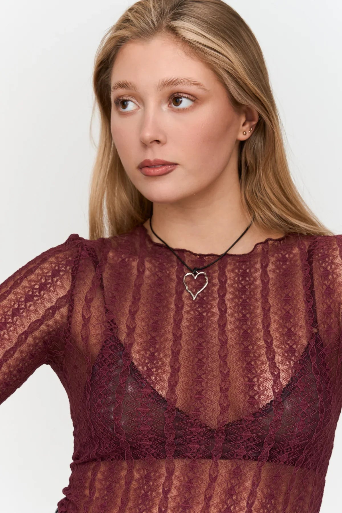 24C Lace Top - bordeaux