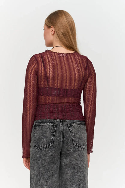 24C Lace Top - bordeaux