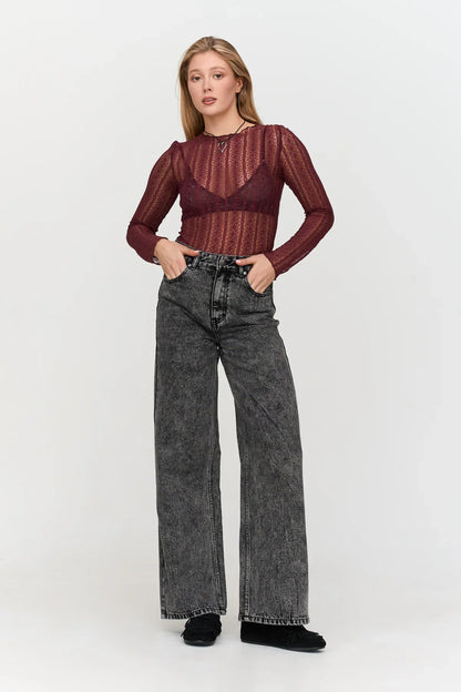 24C Lace Top - bordeaux