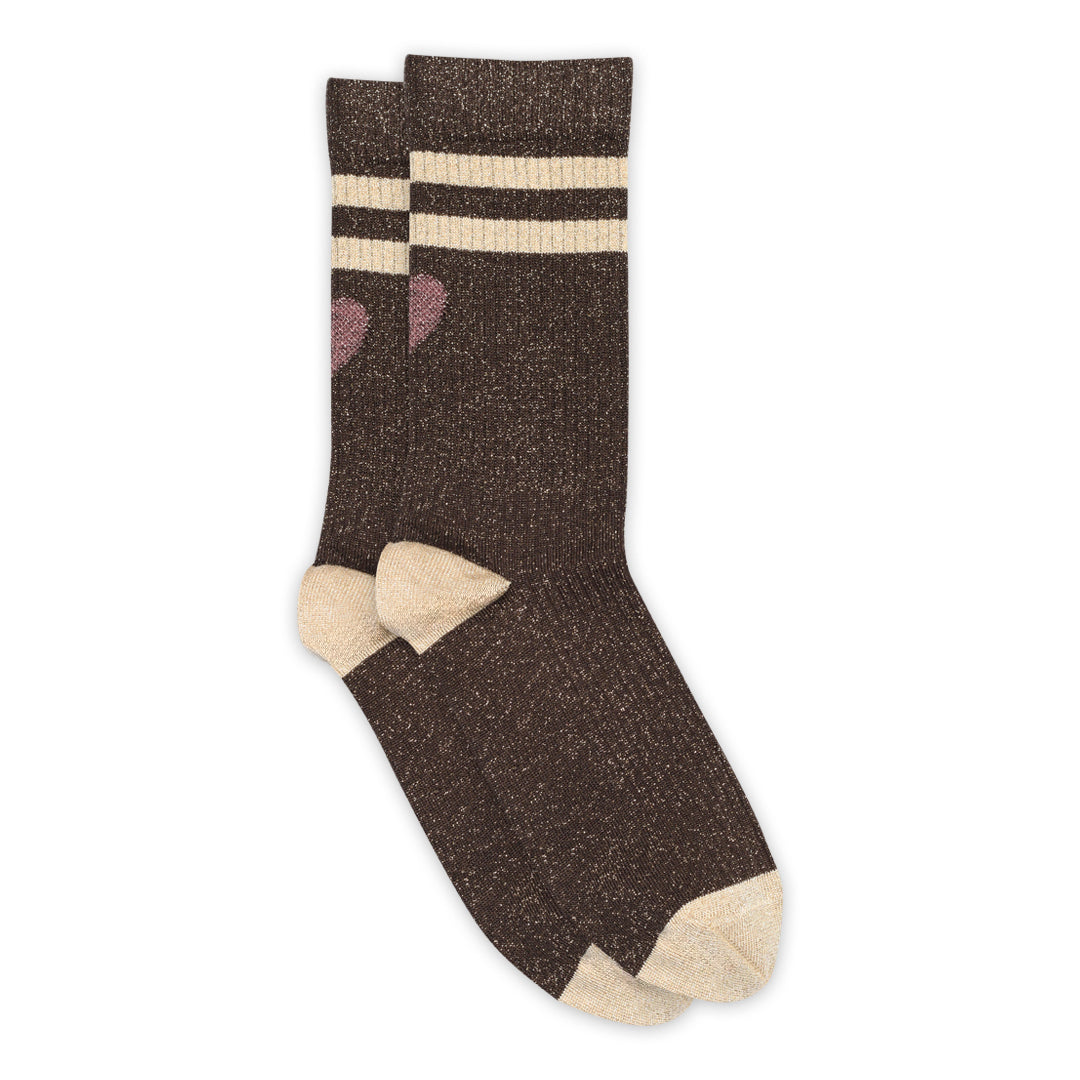 Mp Sokken Elga Glitter - dark brown