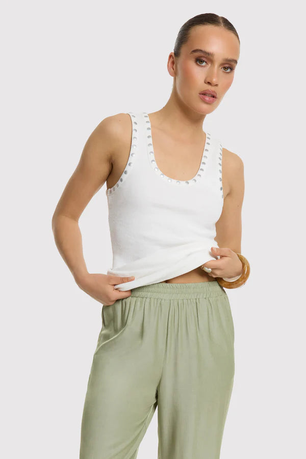 Knitted Singlet Bente - off white