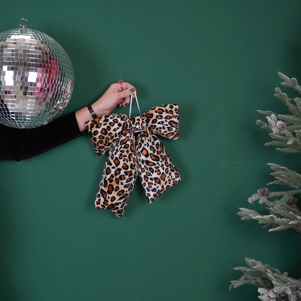 Kerstdecoratie Strik - panterprint