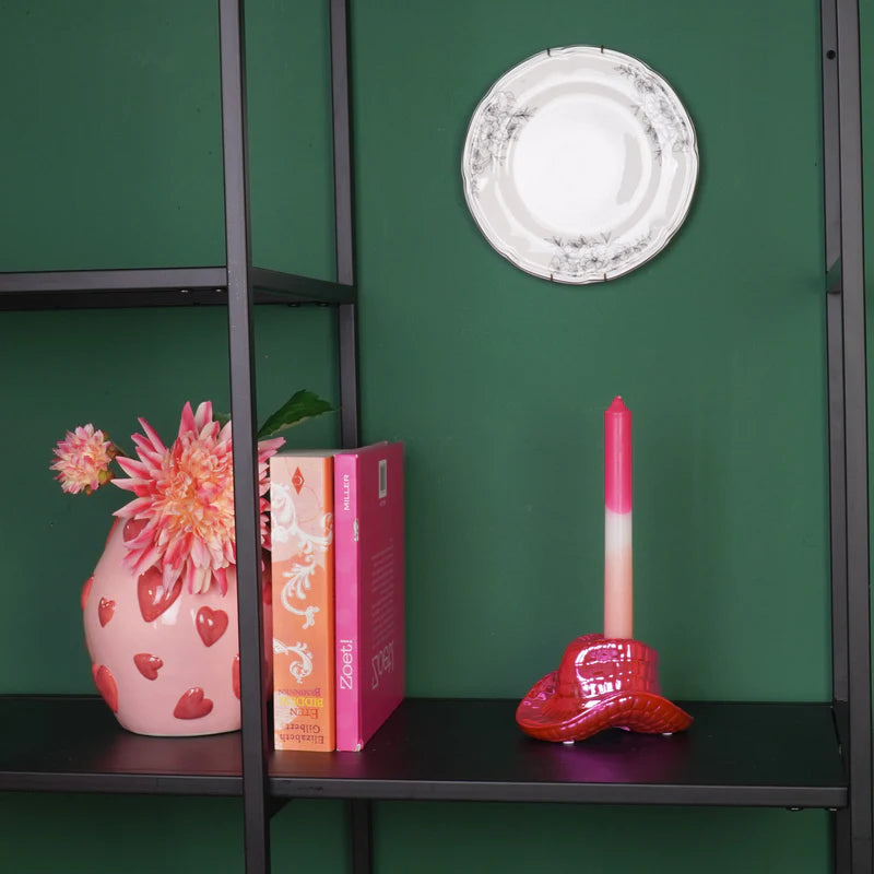 Kandelaar Cowboyhoed - Roze- 13,5x11x7 cm