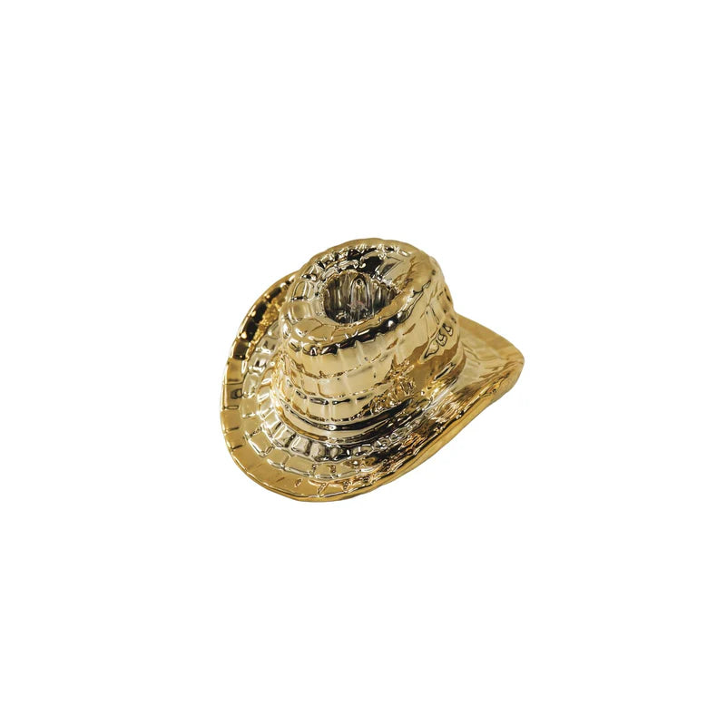 Kandelaar Cowboyhoed Goud- 13,5x11x7 cm