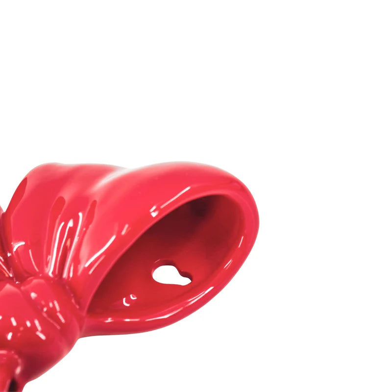 Vaas- Muurvaas Strik- Keramiek- Rood- 19x18,5x5,5cm