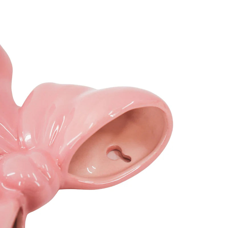 Vaas- Muurvaas Strik- Keramiek- Roze- 19x18,5x5,5 cm