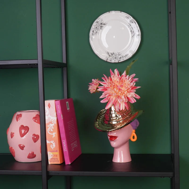 Bloemenvaas Vrouw met Cowboy - 19x16x23,5 cm