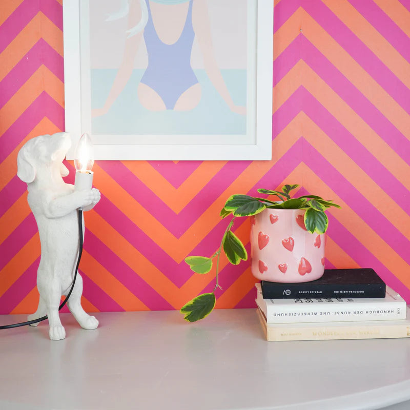 Pot Hartjes - Roze / Rood - 12.5x12.5x13 cm