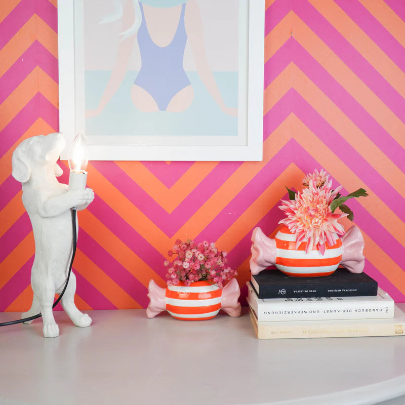 Pot Dolomiet - Roze/Oranje - 17x8x8 cm