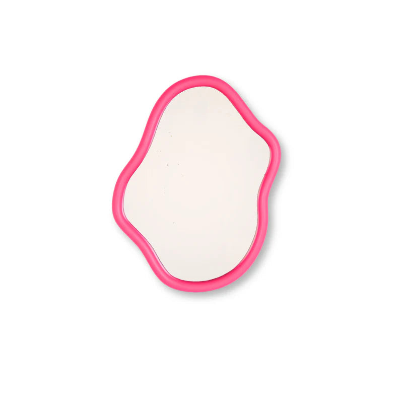 Wand Spiegel Organische Vorm - neon-roze