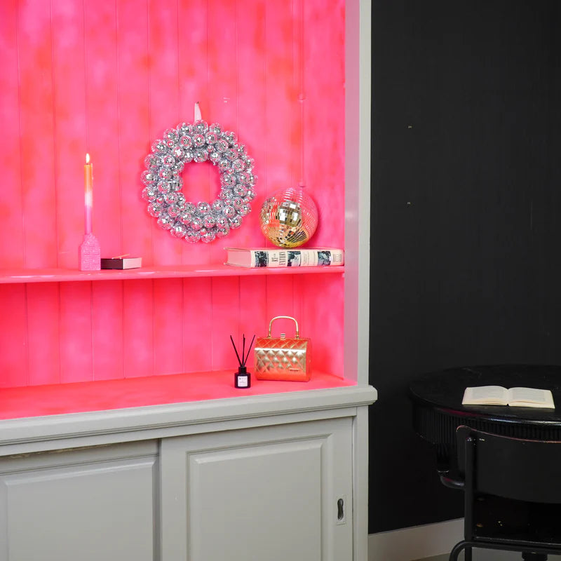 Kerstversiering - Kerst Krans Discobalballen Kunststof - Zilver - 40x40x7.5 cm