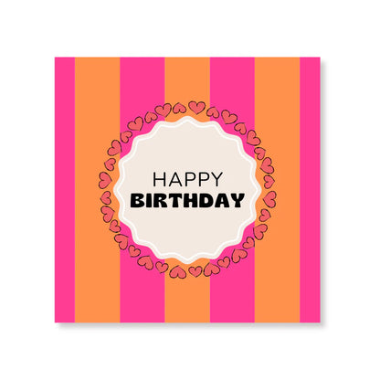 Servetten Happy Birthday - oranje/roze