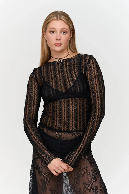24C Lace Top - zwart