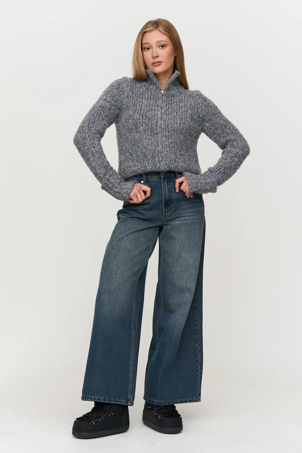 24C Knitted Vest - grijs