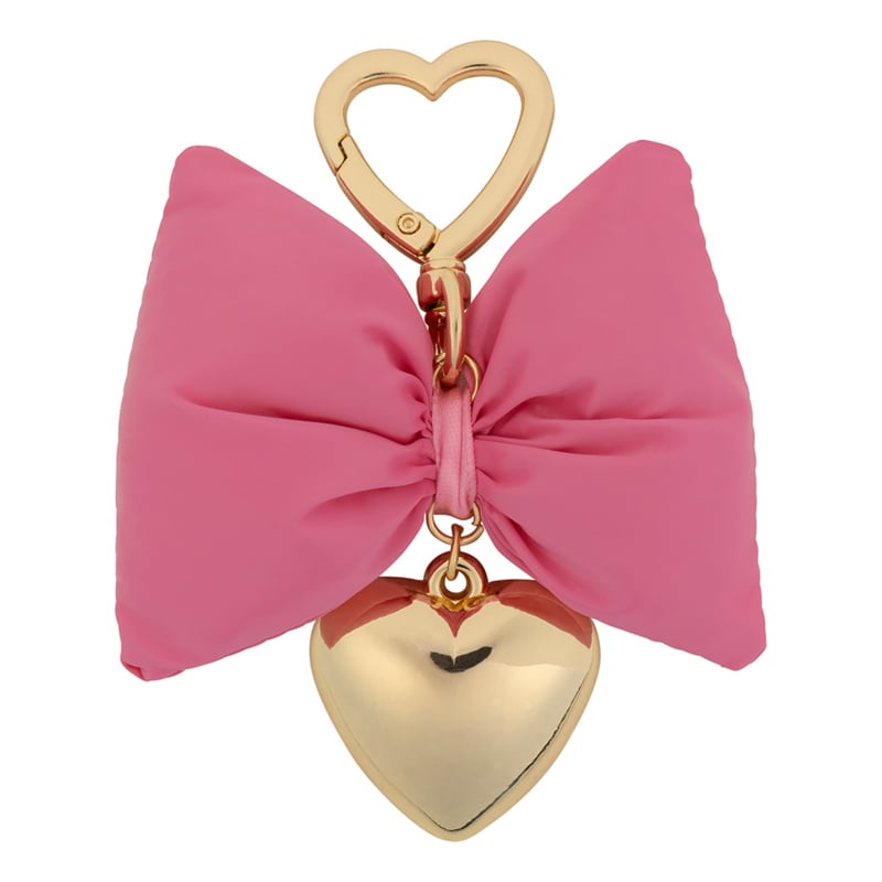 Pink Bow - gold heart chain