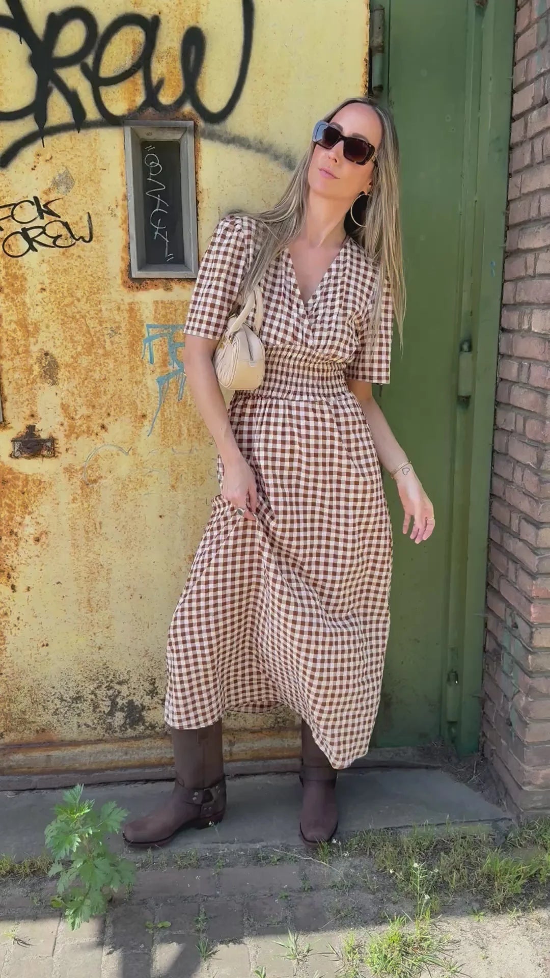 Daisy Jurk Ruit - bruin