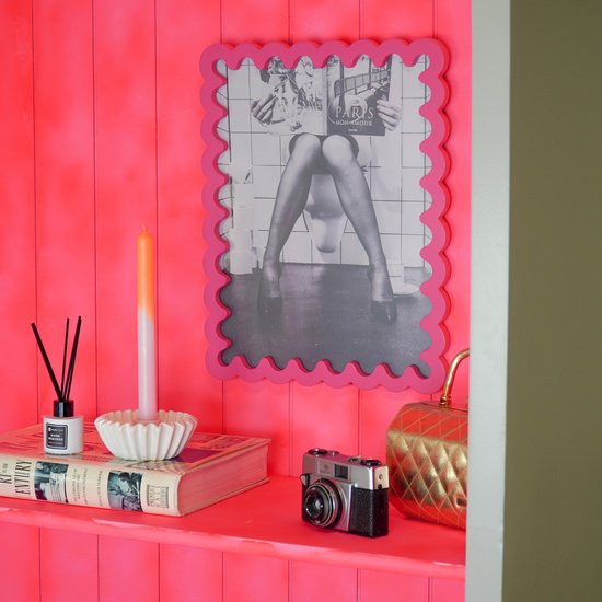 Fotolijst - Golvende Rand - felroze