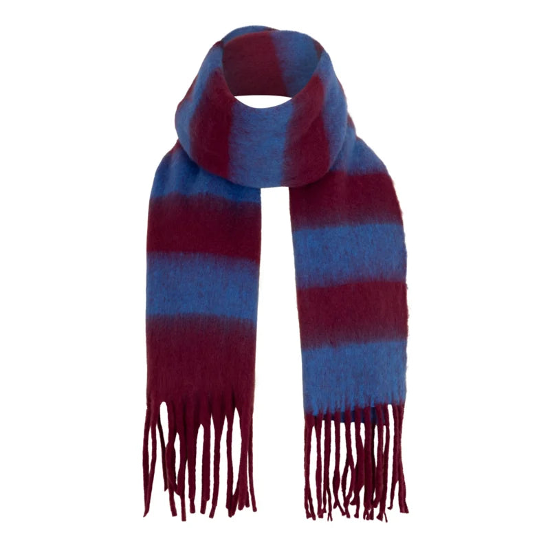Barbara Scarf - burgundy/blue